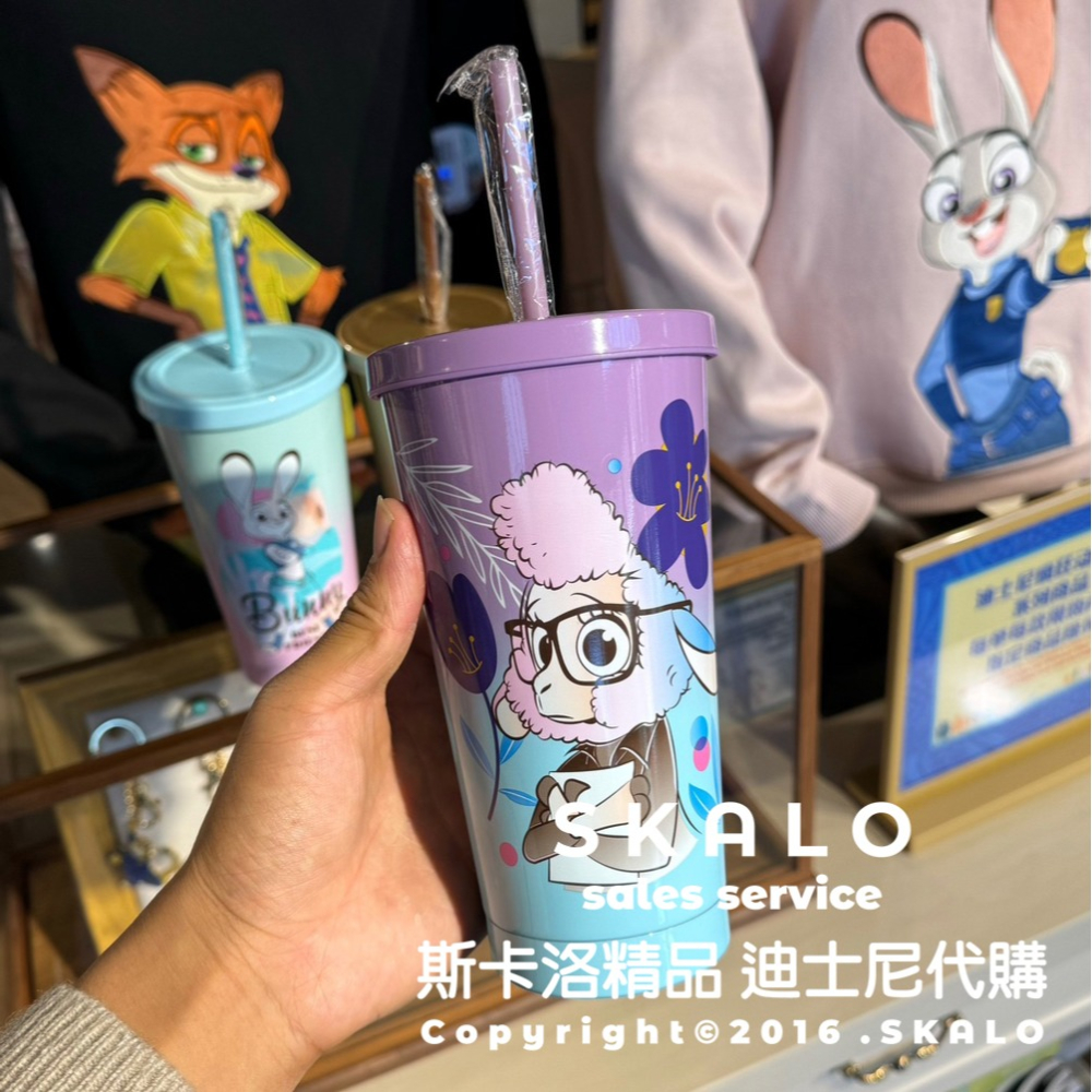 SKALO［動物方城市－不鏽鋼水杯］上海迪士尼 吸管杯 茱迪 B老大 綿羊 Disney-細節圖6