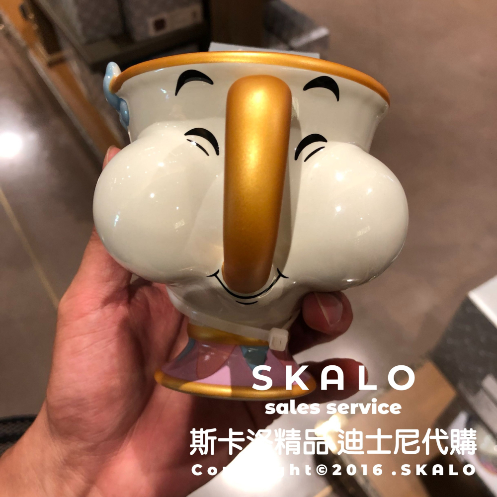 SKALO［美女與野獸 阿奇杓子杯子］上海迪士尼 杯子 馬克杯 阿奇 湯匙勺子-細節圖2