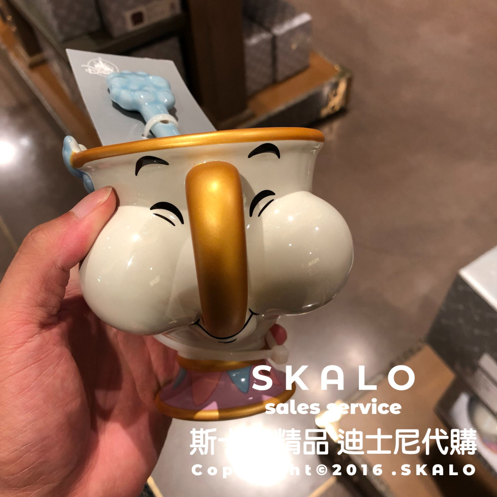 SKALO［美女與野獸 阿奇杓子杯子］上海迪士尼 杯子 馬克杯 阿奇 湯匙勺子-細節圖7