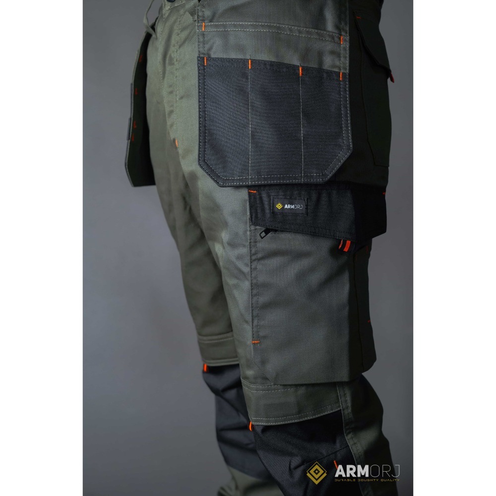 Armorj掛袋款多口袋工作褲 直筒褲 可裝護膝 耐磨 手機袋 硬挺版型 外商技師 維修 騎行褲 重機褲裝 生存遊戲-細節圖5