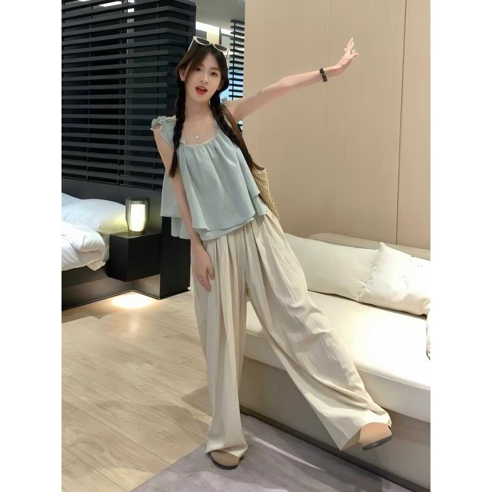 【小貝殼】女裝x上衣 法式小飛袖吊帶背心上衣 娃娃衫 200717656-細節圖4