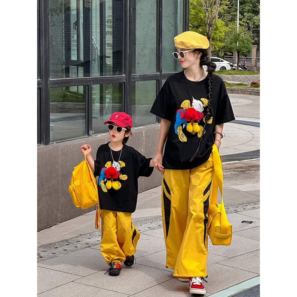 【小貝殼】親子裝x母子裝 帥氣卡通屁屁上衣/刺繡長褲 210514656-細節圖4
