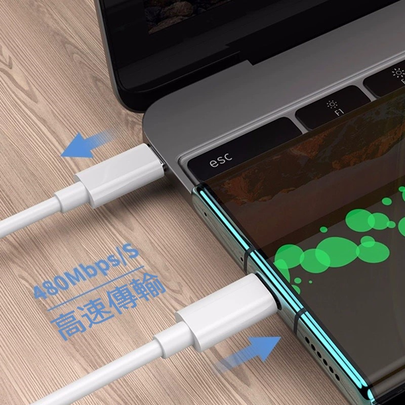 台灣現貨 雙頭 Type-c 66W快充線 傳輸充電線 oppo vivo 華為 小米 sony 三星 1米白線tool-細節圖4