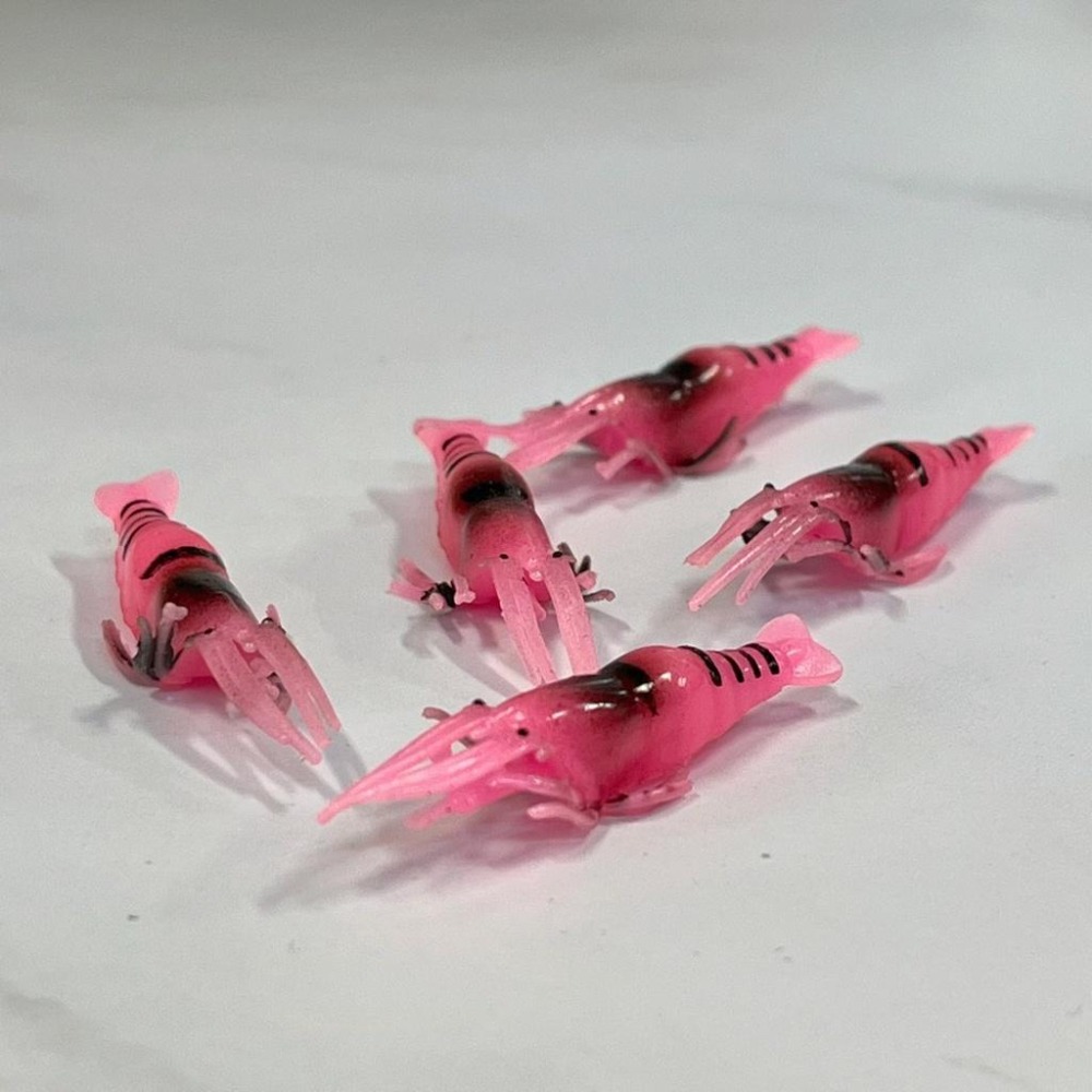台灣現貨釣具專賣-NO54 仿真小蝦米 假餌 蝦米 粉色 軟蟲 路亞餌 100型 釣魚-細節圖2