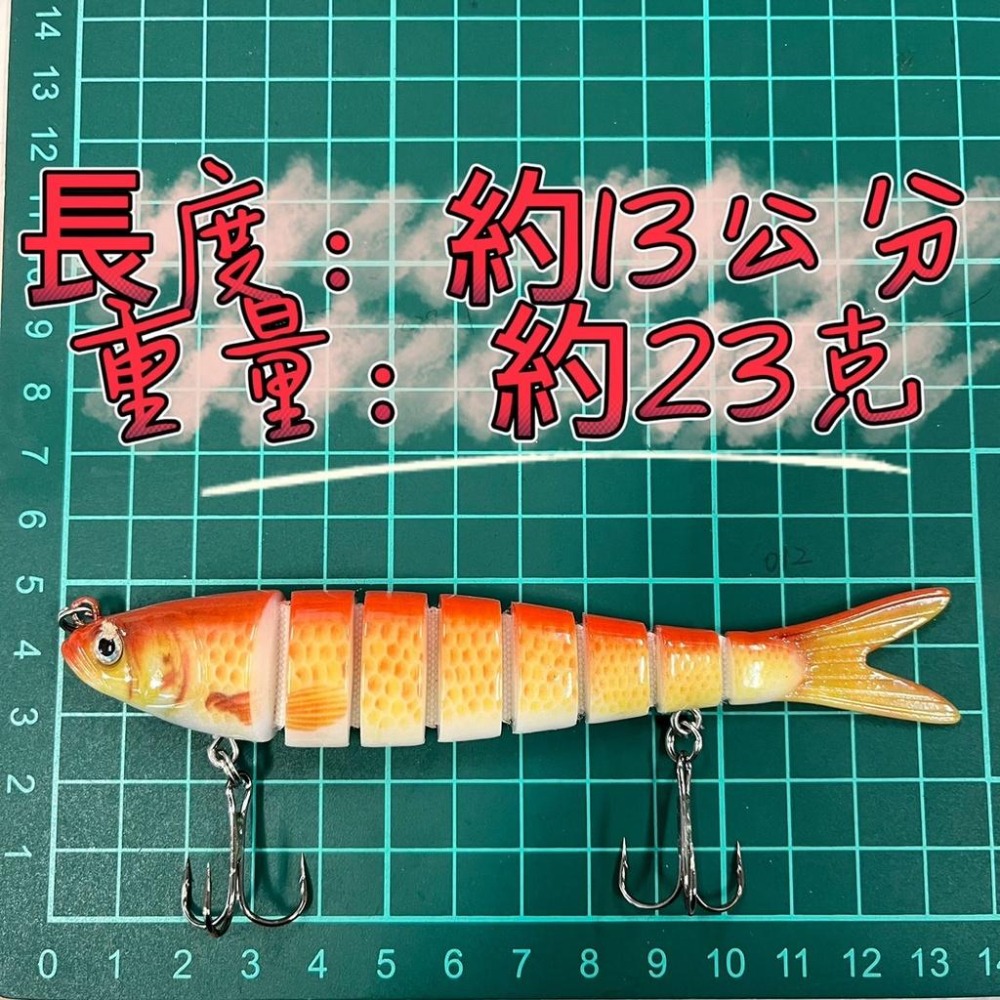 台灣現貨釣具專賣-NO47 遠投 沉水 仿真魚眼 路亞餌 假餌 100型 釣魚 多截段魚-細節圖4