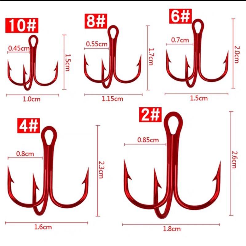 【台灣現貨】盒裝三本鈎  路亞三叉鈎 池釣 海釣 路亞-細節圖3