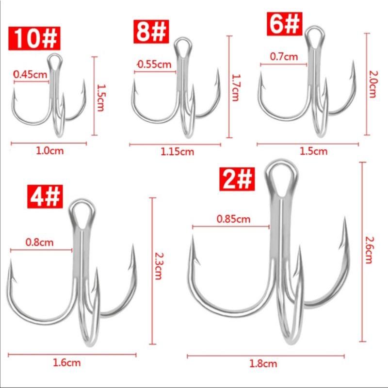 【台灣現貨】盒裝三本鈎  路亞三叉鈎 池釣 海釣 路亞-細節圖4