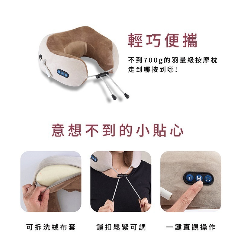 MRF健身大師 溫揉午睡U型按摩枕-細節圖9