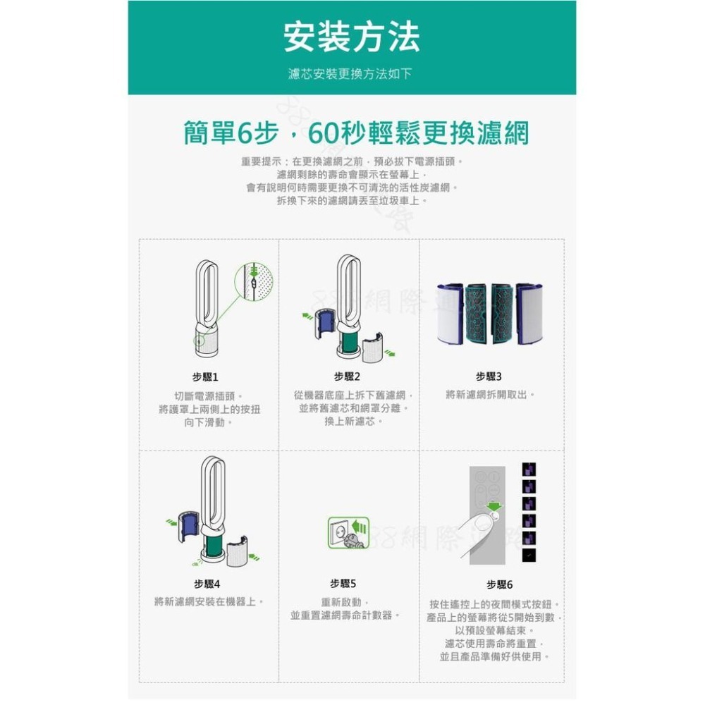 dyson 戴森 空氣 清淨器 TP04 TP05 HP04 HP05 DP04 濾網 濾芯 活性炭 HEPA 濾心-細節圖6