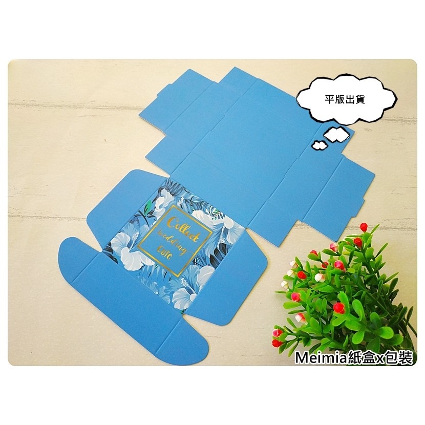 【1個】香皂包裝盒(藍底木槿花) 75*75*30mm Meimia紙盒x包裝-細節圖2