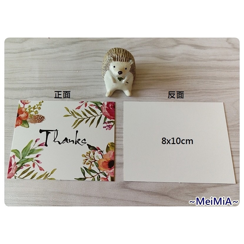 【一份10張】感謝小卡(Thanks) 祝福小卡 單面卡 Meimia紙盒x包裝-細節圖2