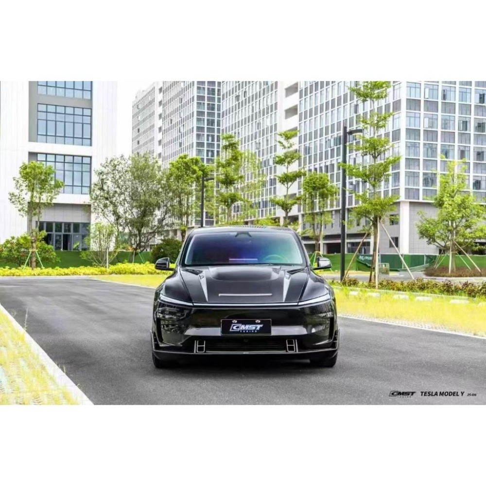 【玉米爸】CMST 煥新Y碳纖維空力套件 真碳前下巴 全包 空力套件 煥新Y 引擎蓋 後下巴 側裙 特斯拉改裝 外觀升級-細節圖4