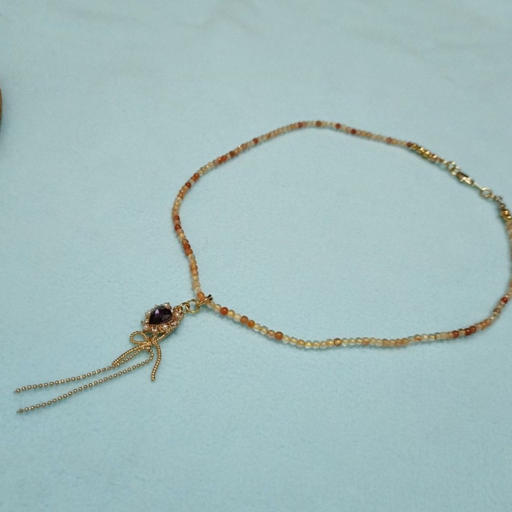 手作招財黃水晶項鍊-細節圖4