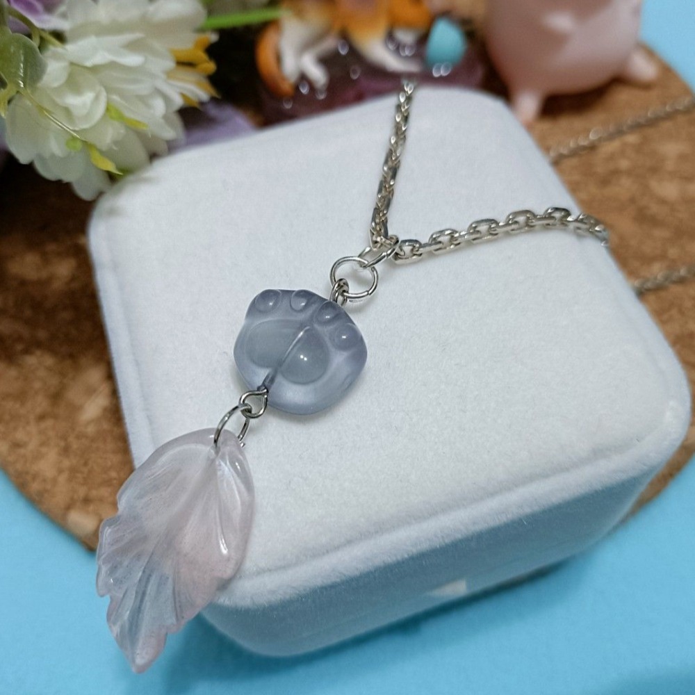 螢石貓掌S925純銀項鍊-細節圖2