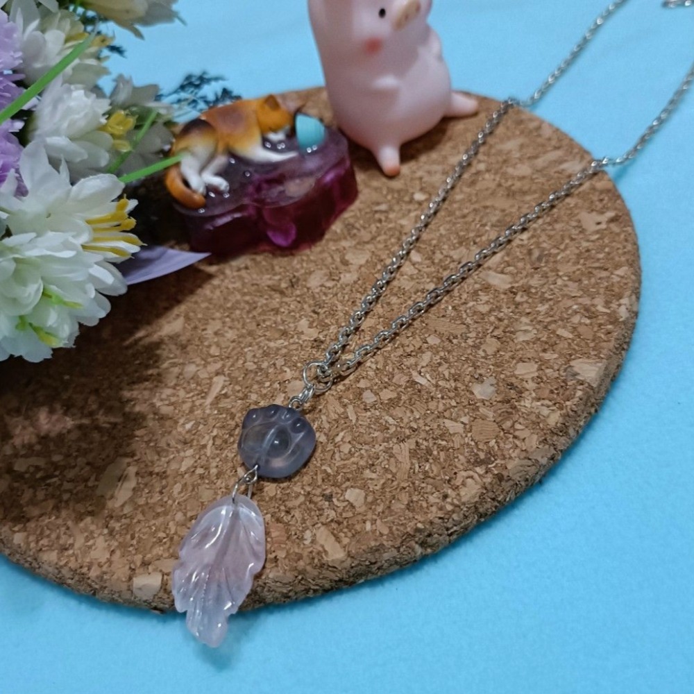 螢石貓掌S925純銀項鍊-細節圖3