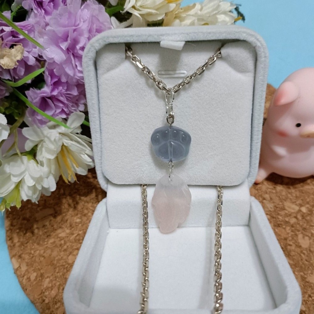 螢石貓掌S925純銀項鍊-細節圖4