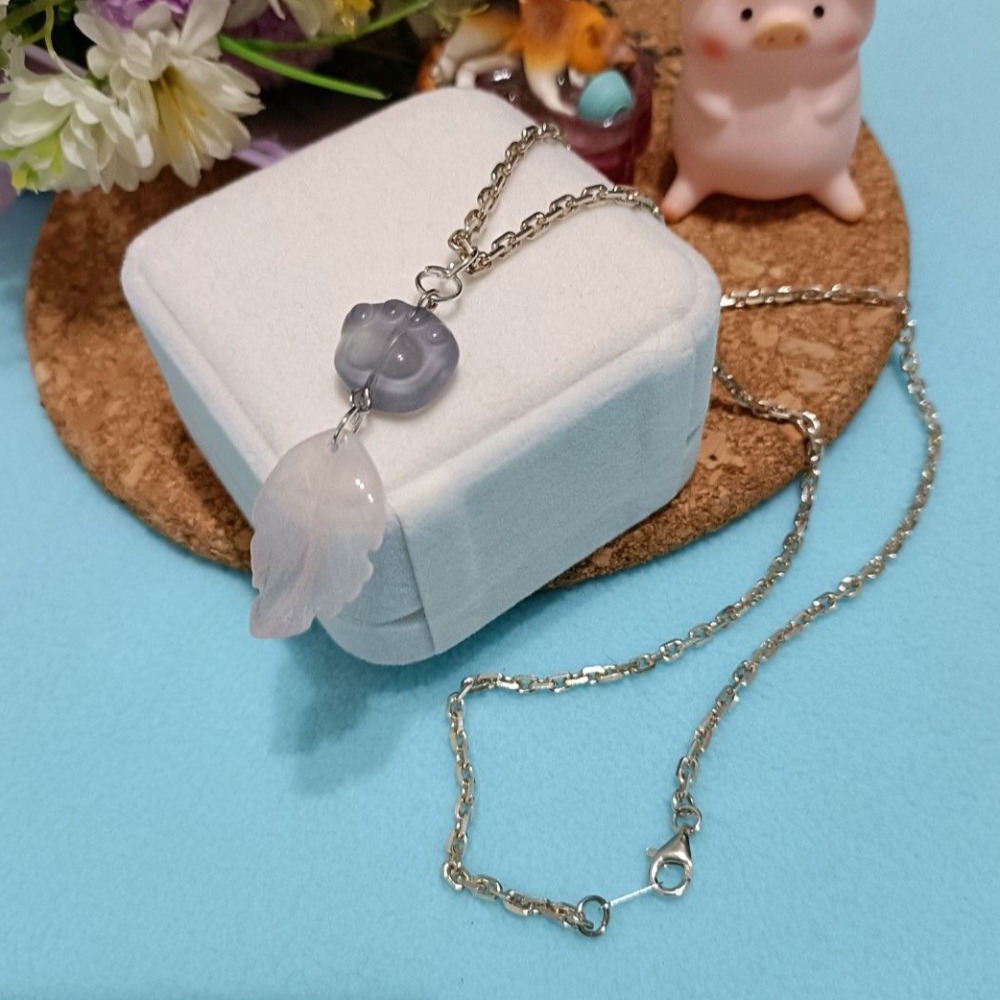 螢石貓掌S925純銀項鍊-細節圖5