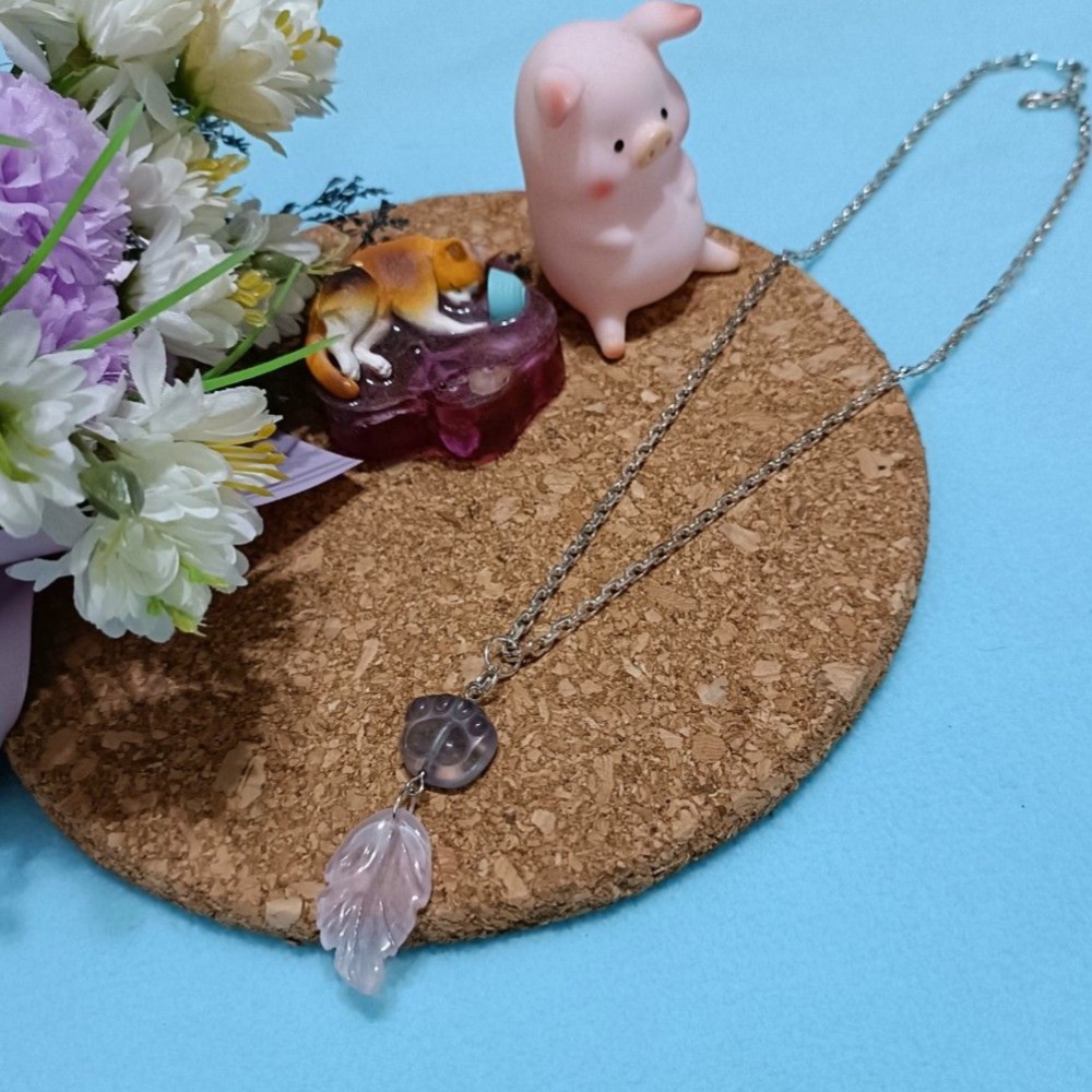 螢石貓掌S925純銀項鍊-細節圖6