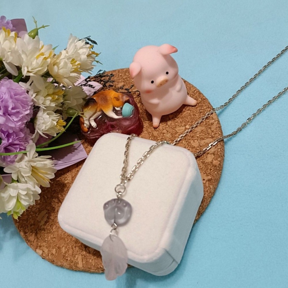 螢石貓掌S925純銀項鍊-細節圖7