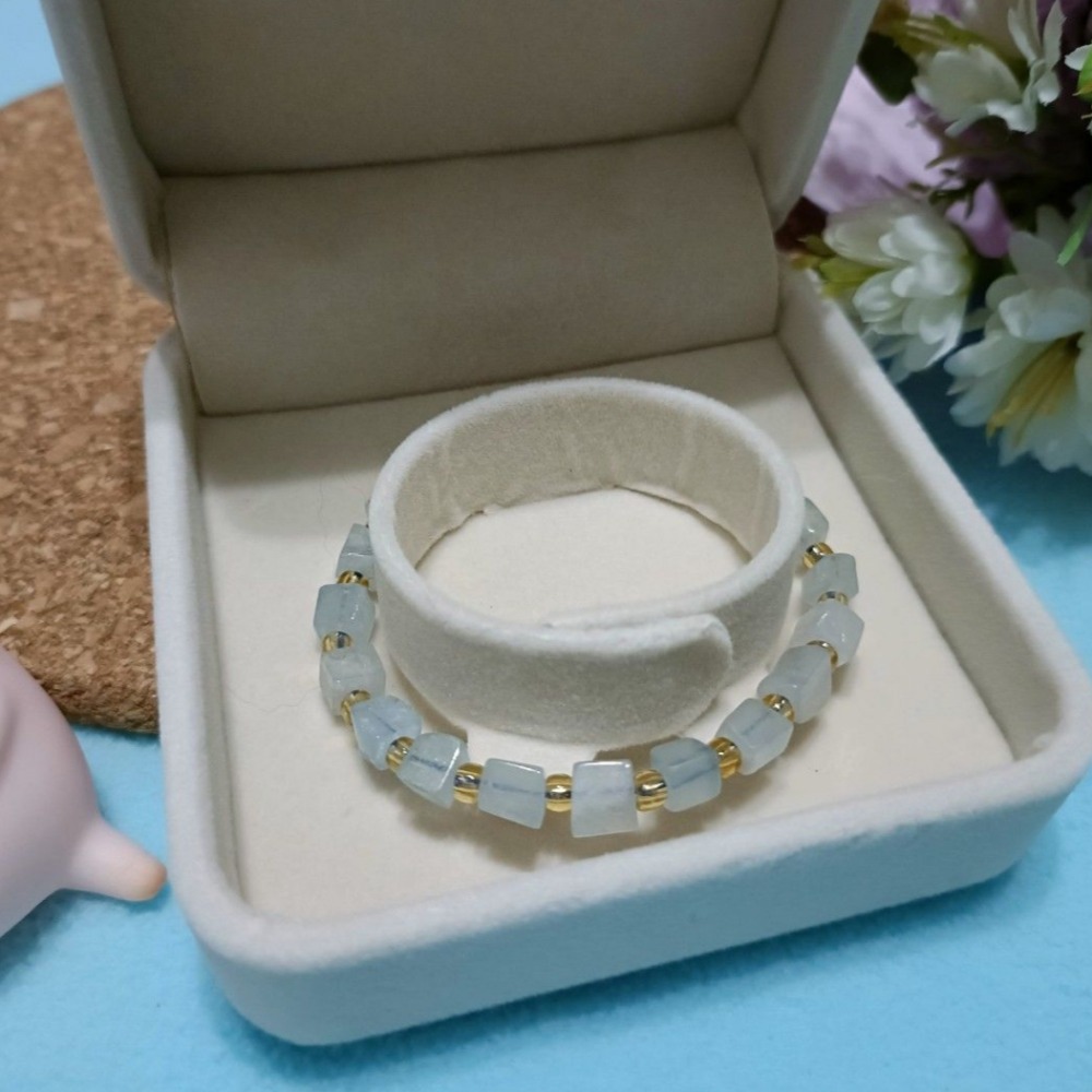 手作海寶藍彈性手串-細節圖4