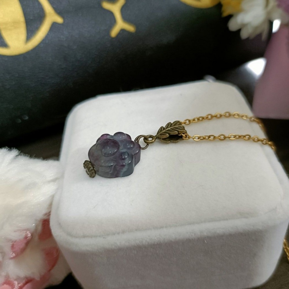 手作14k貓掌幻彩玉石項鍊-細節圖5