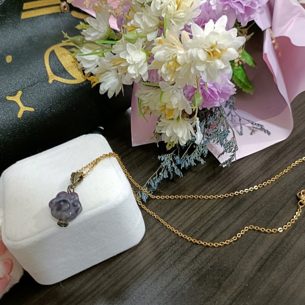 手作14k貓掌幻彩玉石項鍊-細節圖7