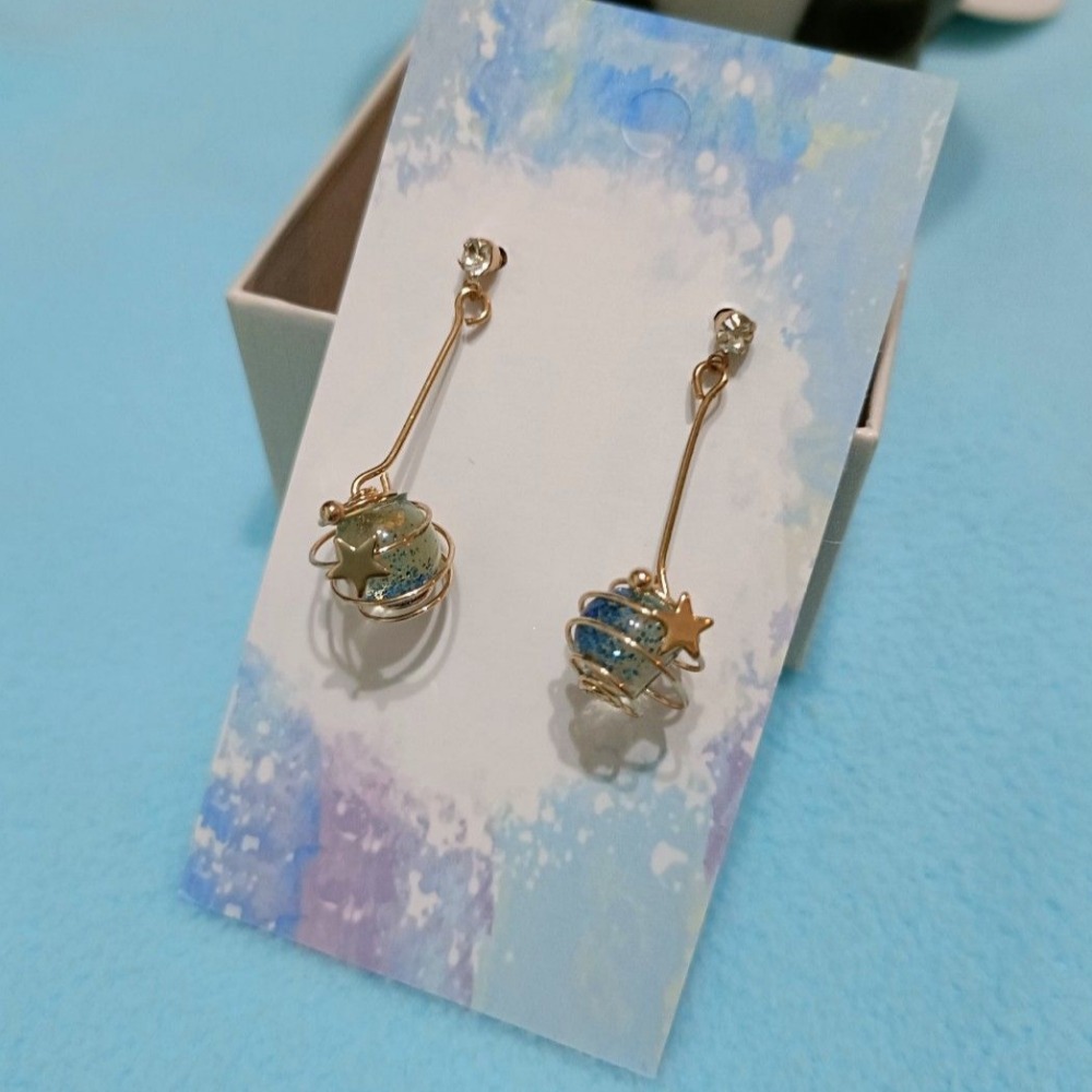 手作閃耀星球耳環（1對）-細節圖3