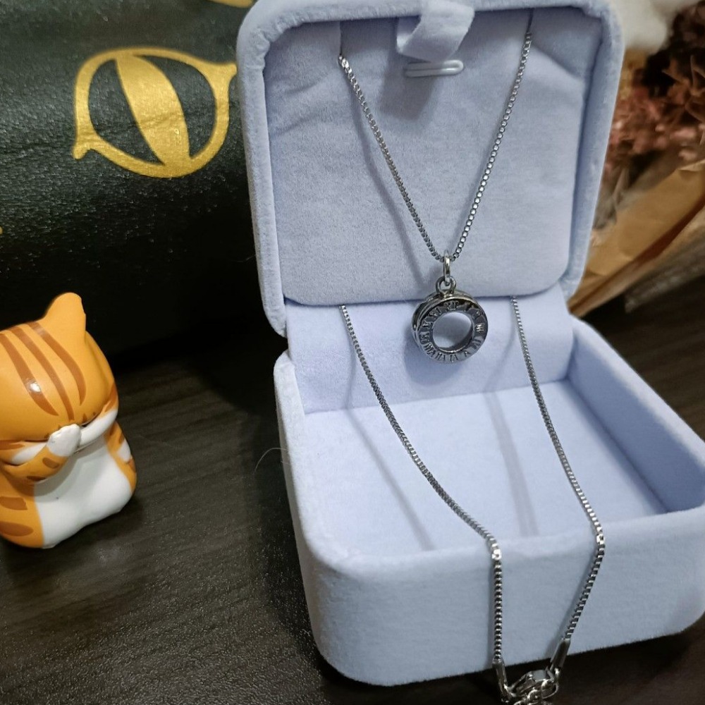 鈦鋼羅馬數字圓輪項鍊,全新.-細節圖2