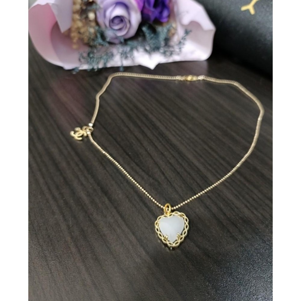 手作切割愛心水晶18K項鍊-細節圖5