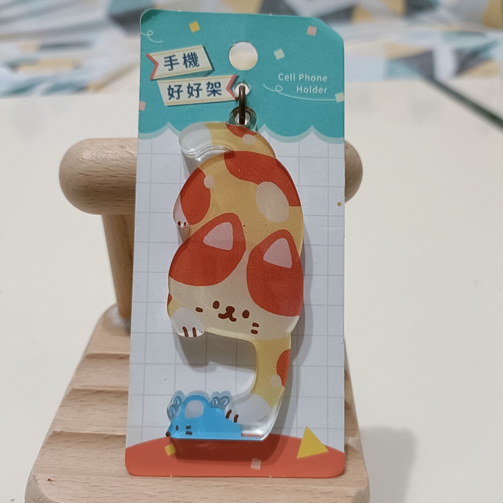 台灣設計貓咪壓克力手機架-細節圖2