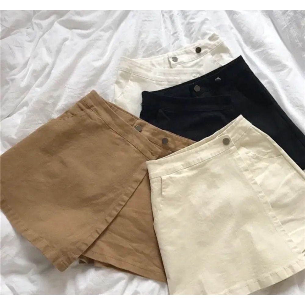 韓版高腰防走光褲裙🔹（現貨杏色S號一件）⭐️-細節圖2