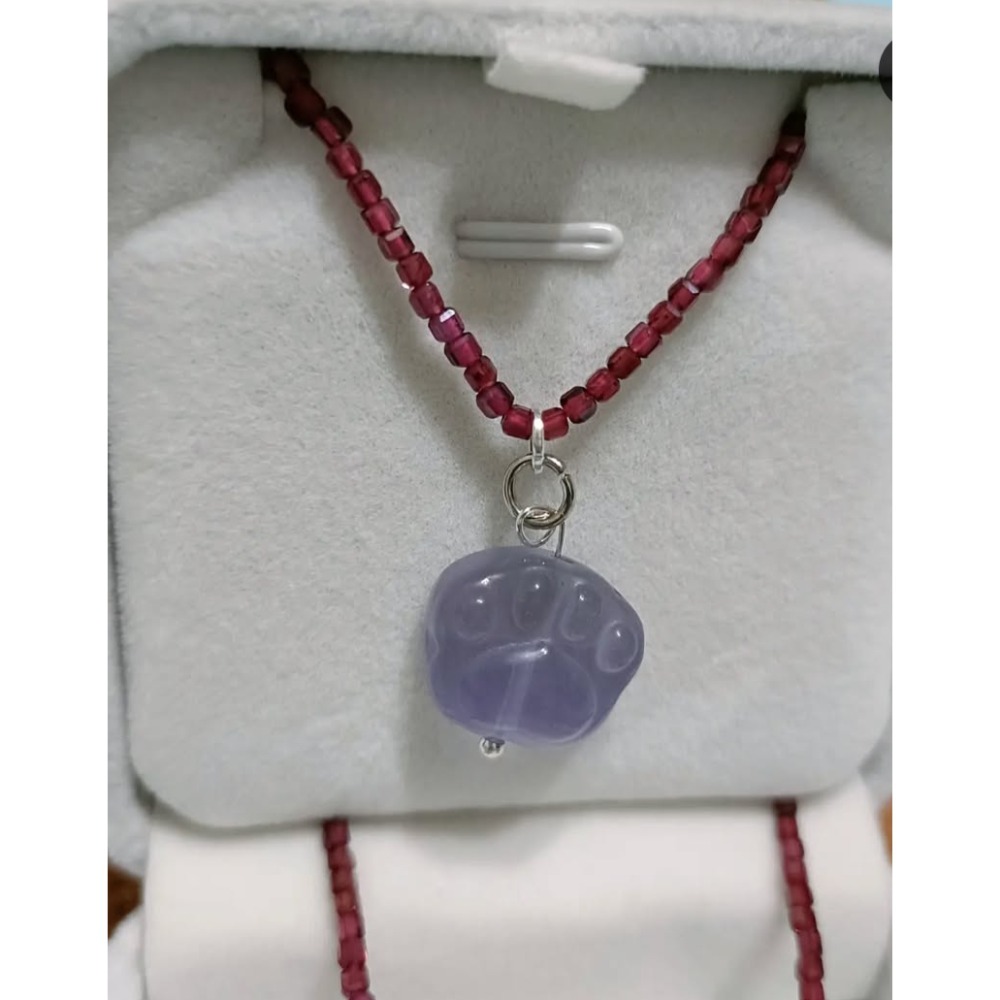 手作螢石貓掌魔方水晶項鍊-細節圖2