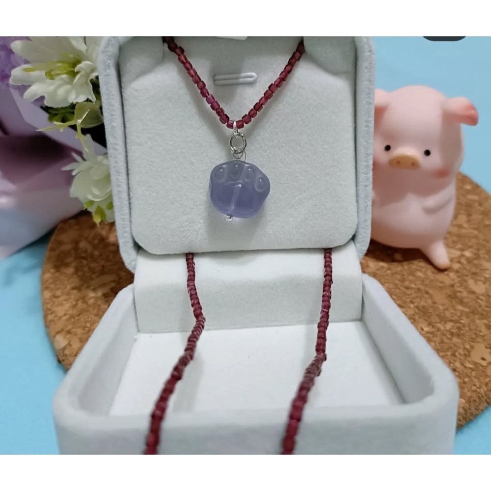 手作螢石貓掌魔方水晶項鍊-細節圖3