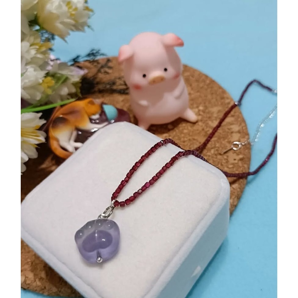 手作螢石貓掌魔方水晶項鍊-細節圖4