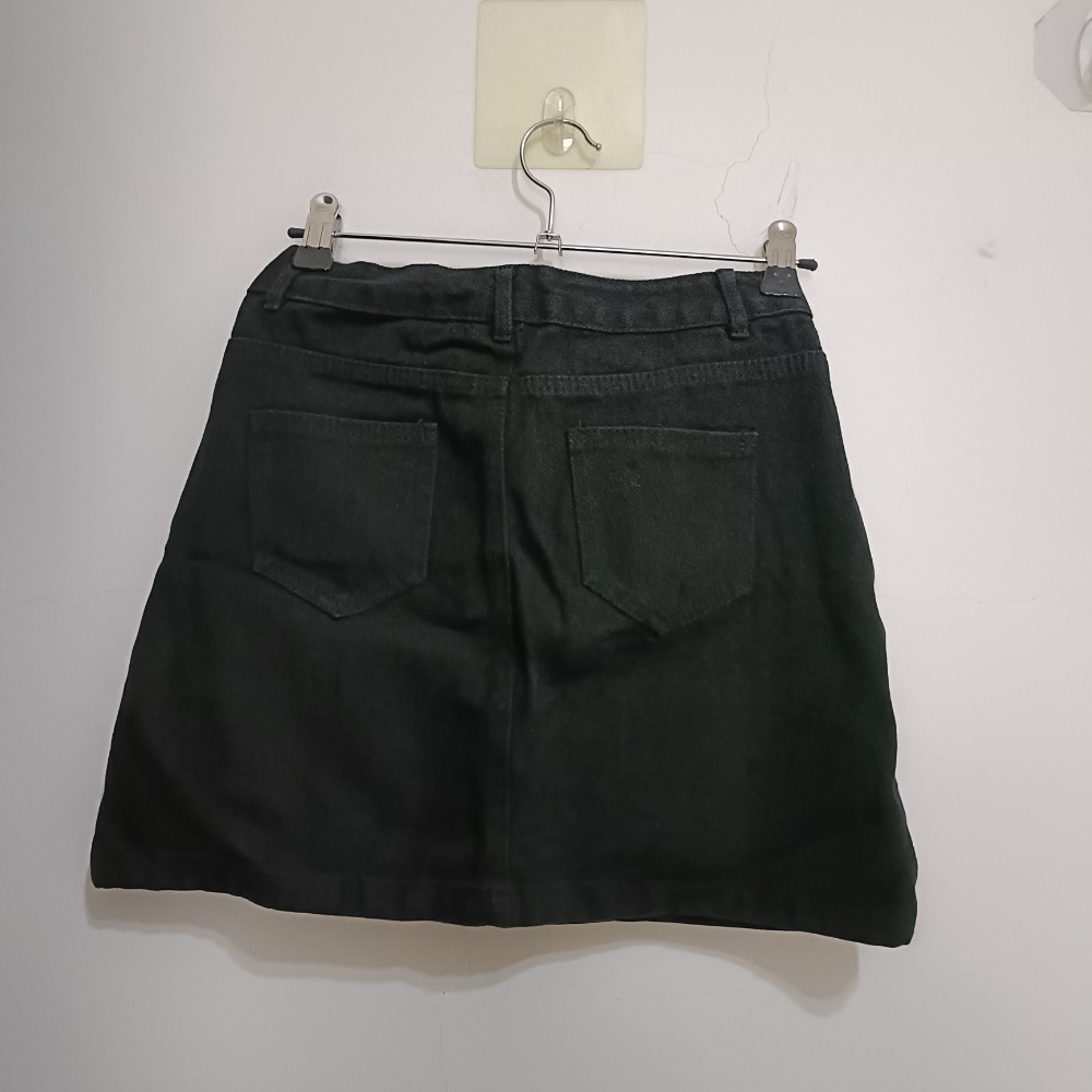 韓國全新黑色A字牛仔裙（僅下水）-細節圖2