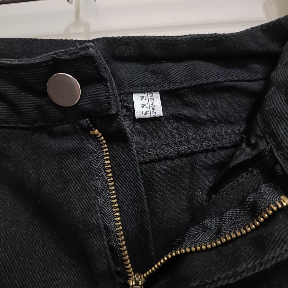 韓國全新黑色A字牛仔裙（僅下水）-細節圖4