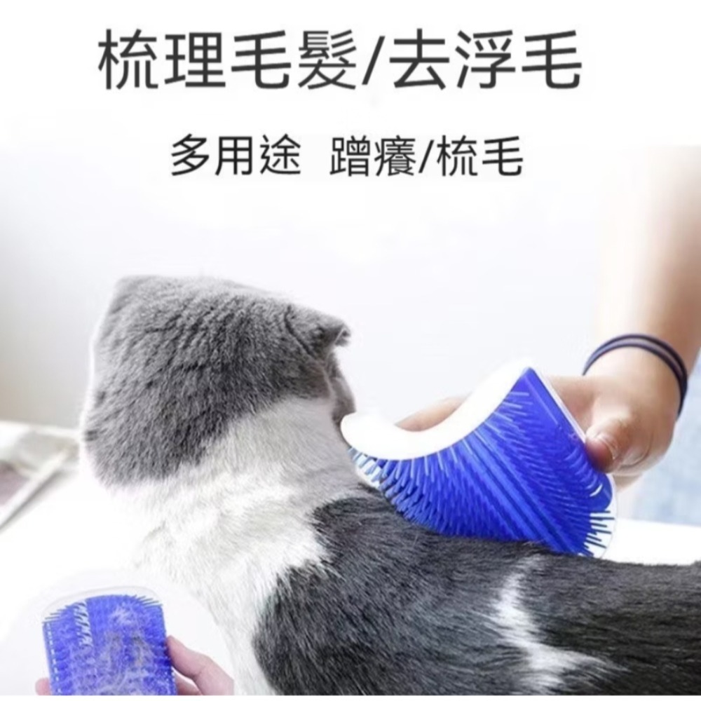牆角梳 貓磨蹭 貓抓癢 貓梳毛（大號藍色！） 牆角貓蹭毛器 寵物梳 貓不求人 貓咪-細節圖9