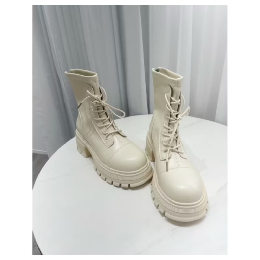 2025新款馬丁靴（米色23.5/37）-細節圖2