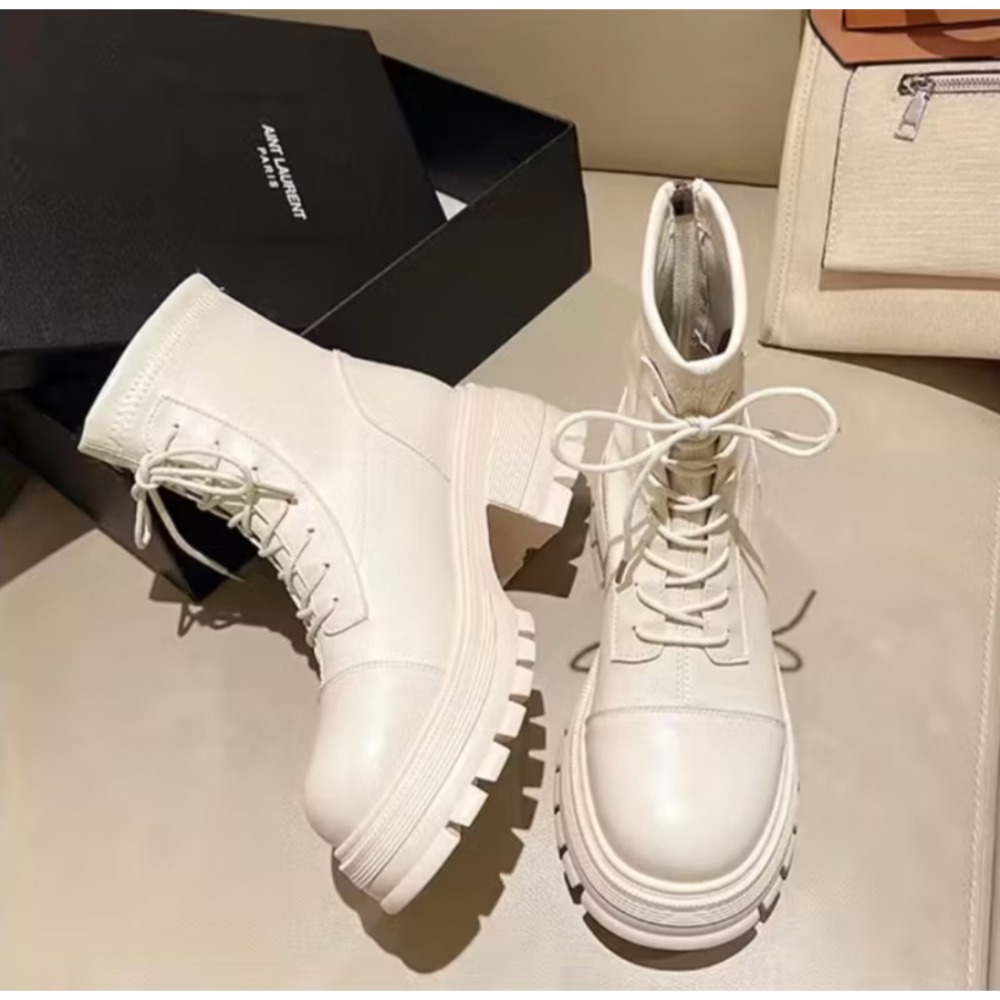 2025新款馬丁靴（米色23.5/37）-細節圖4