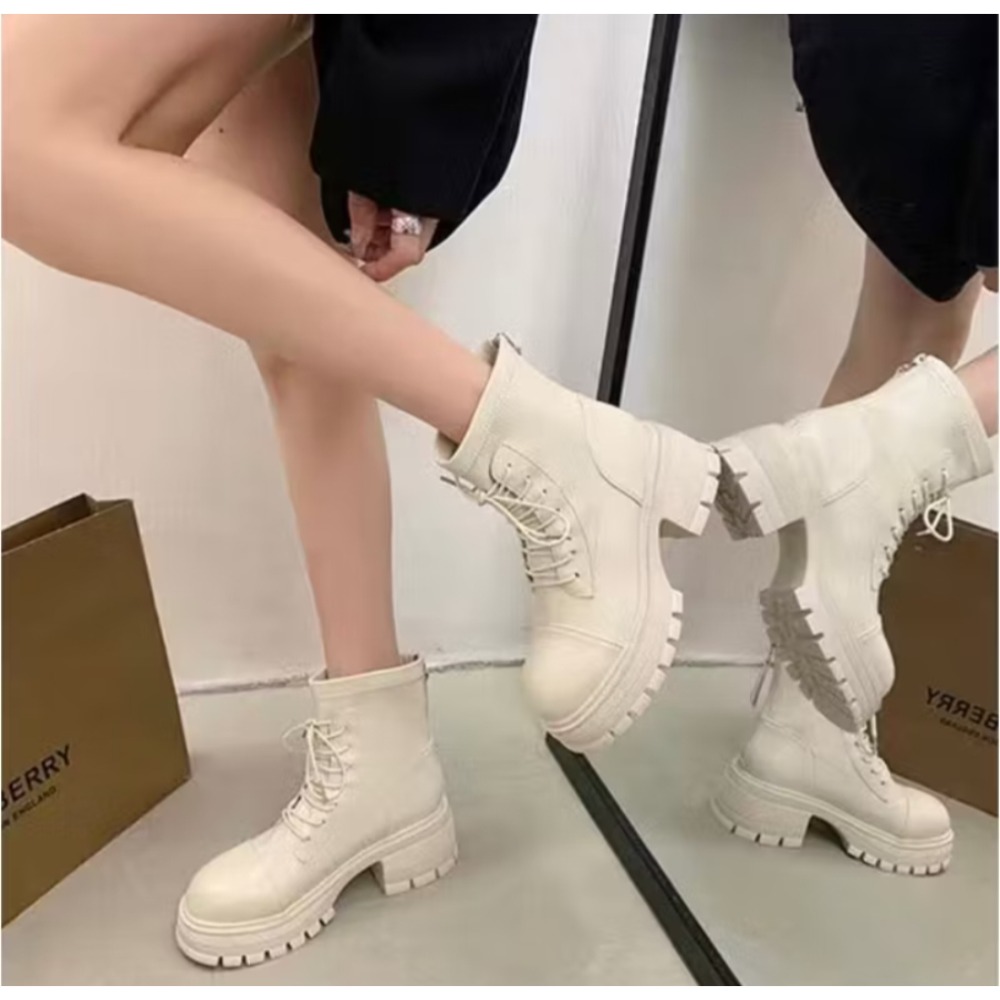 2025新款馬丁靴（米色23.5/37）-細節圖5