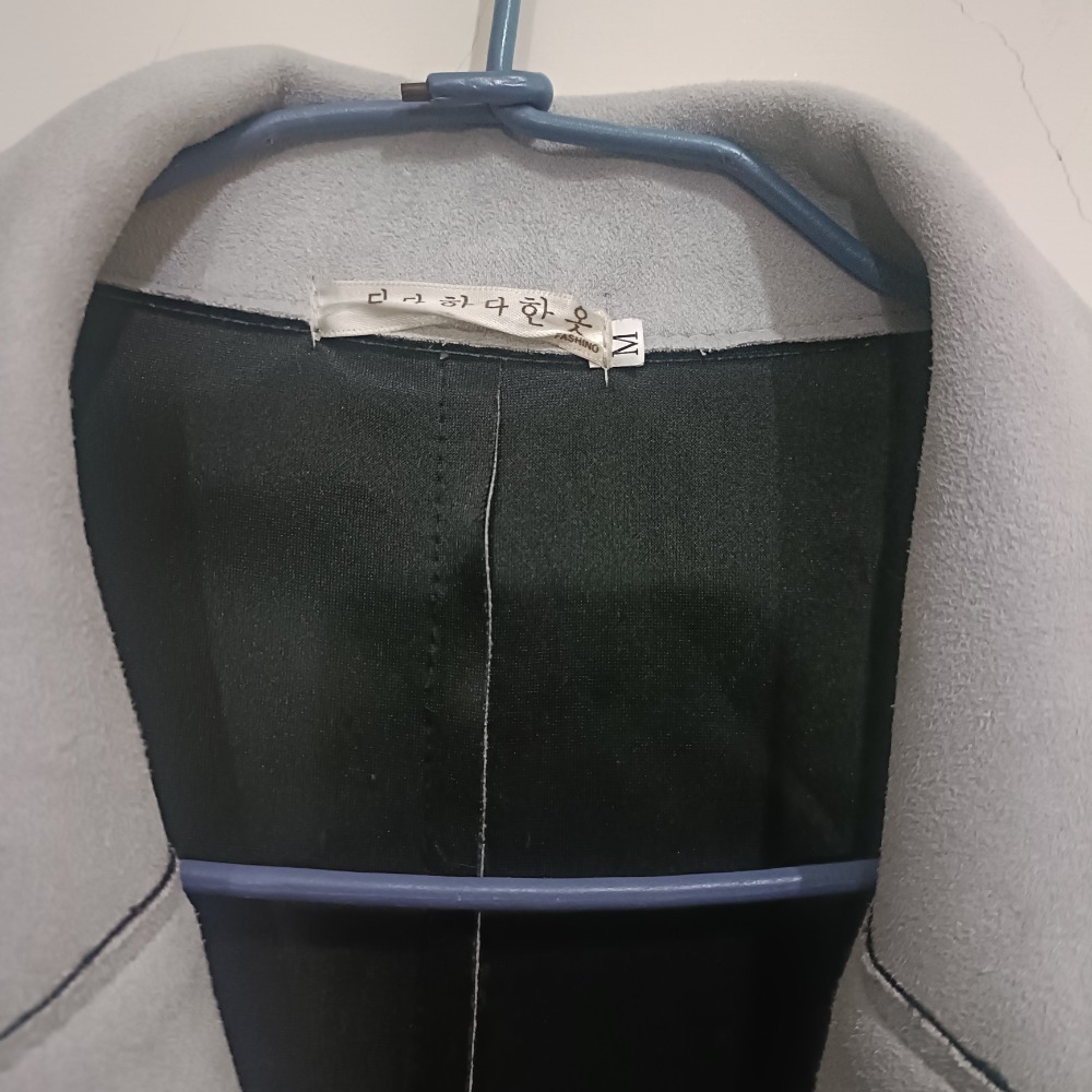 淺灰色韓國麂皮修身外套/短版大衣-細節圖4