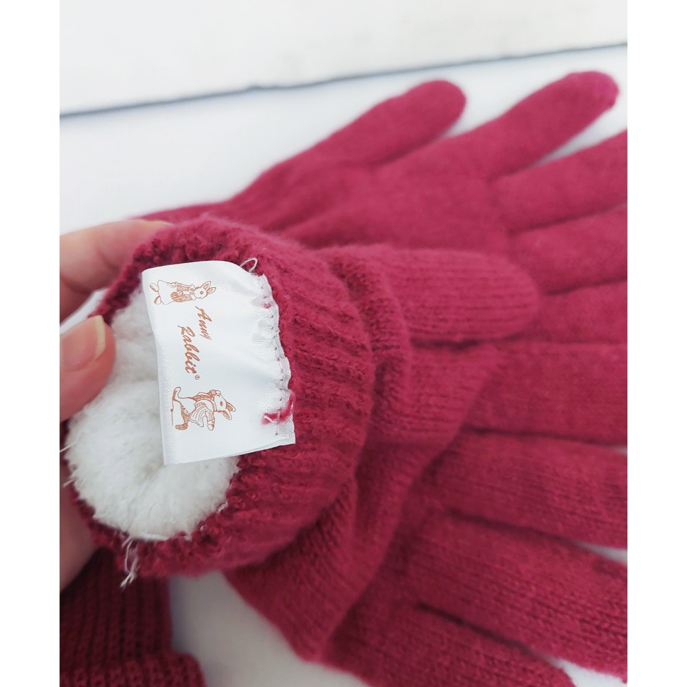 毛帽+手套組安妮兔保暖商品紅藍二款-細節圖3