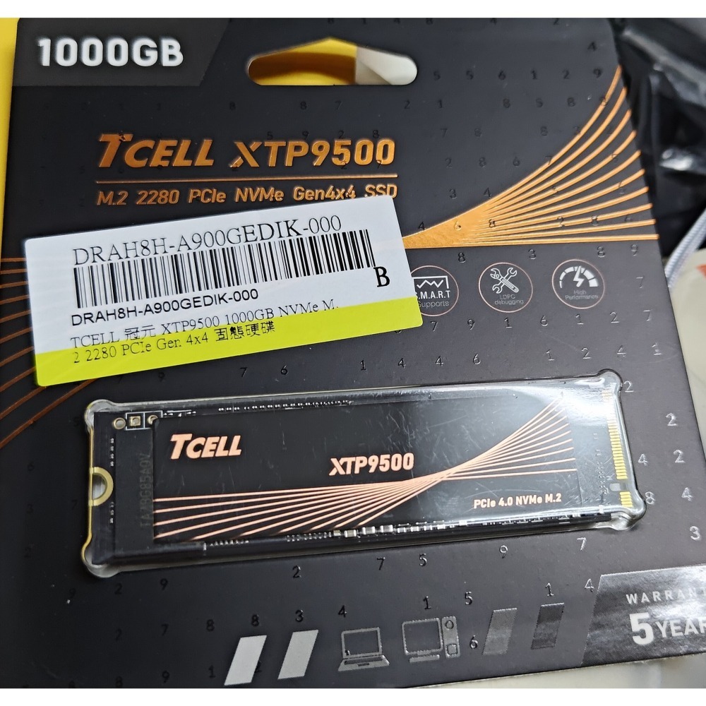 TCELL 冠元 XTP9500 1000GB NVMe M.2 2280 PCIe Gen 4x4 固態硬碟-細節圖2