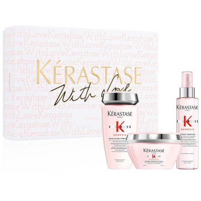 KERASTASE 卡詩 粉漾芯生三件組禮盒(洗250ml+髮膜200ml+熱活精華霧150ml)