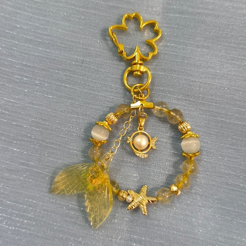 原創飾品-黃金海掛飾 金髮晶-細節圖3