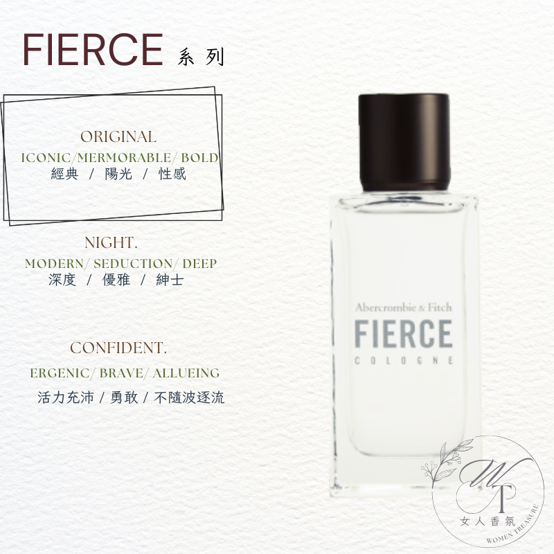 女人香氛✈ 美國 Abercrombie & Fitch 男性 古龍水 FIERCE 經典男香 淡香水 A&F-規格圖5