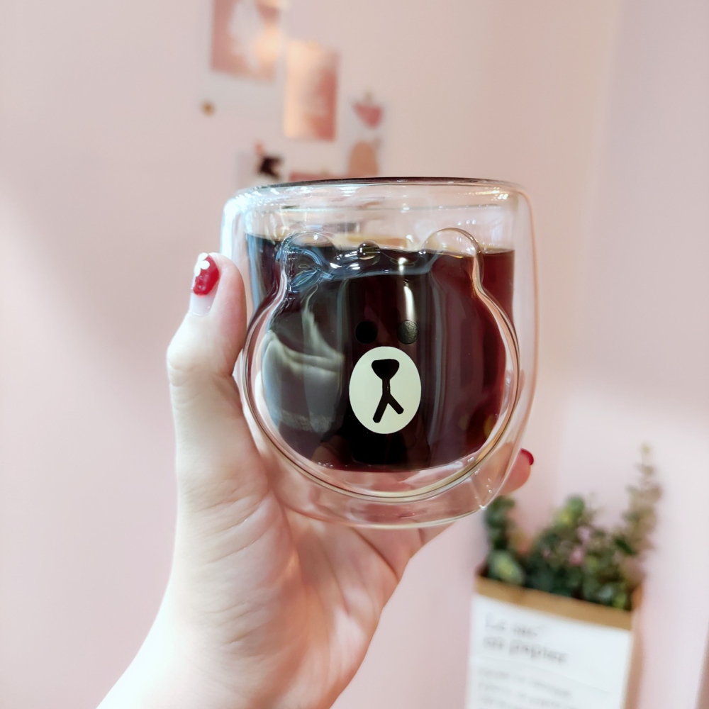 Line熊大雙層玻璃杯~童趣可愛!不怕燙唷-細節圖5