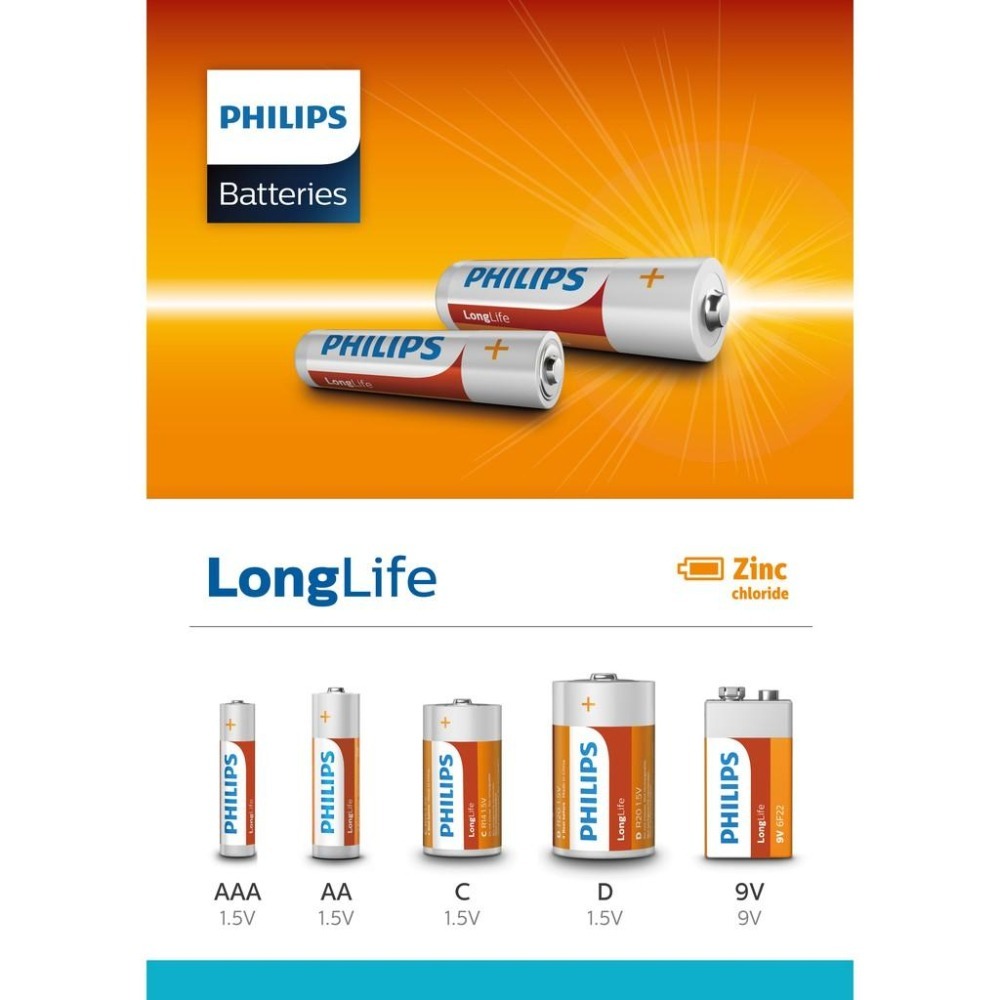 電池 乾電池 飛利浦 碳鋅電池 PHILIPS 三號電池 四號電池 3號(AA) 4號(AAA)-細節圖5