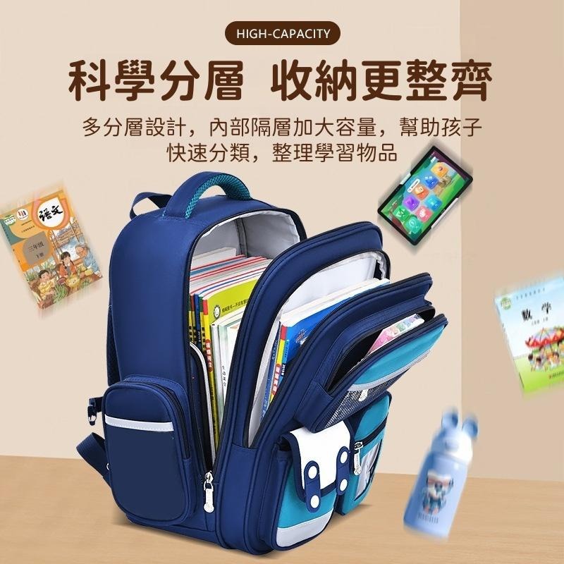 【苗栗現貨&含發票】 書包 兒童書包 書包小學生 小學生書包 書包 防潑水大容量│分層收納│舒適減壓│小學生書包推薦-細節圖3