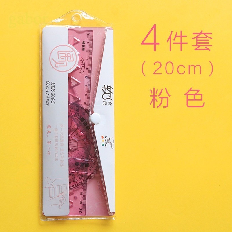 【苗栗現貨&含發票】 軟尺 直尺套組 三角板 三角尺 直尺 角度尺 量角器 開學用品 直尺套尺四件套 三角板 學生尺子-規格圖4